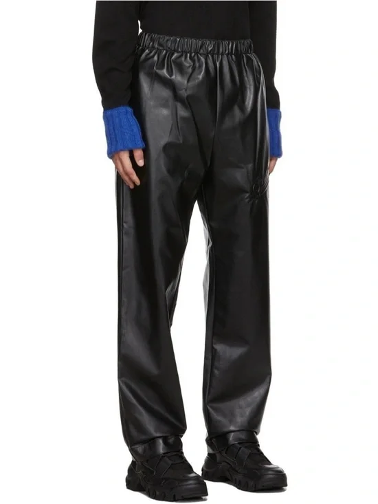 Opening Ceremony Black Faux Leather Men’s Track Pants - Picture 9 of 10